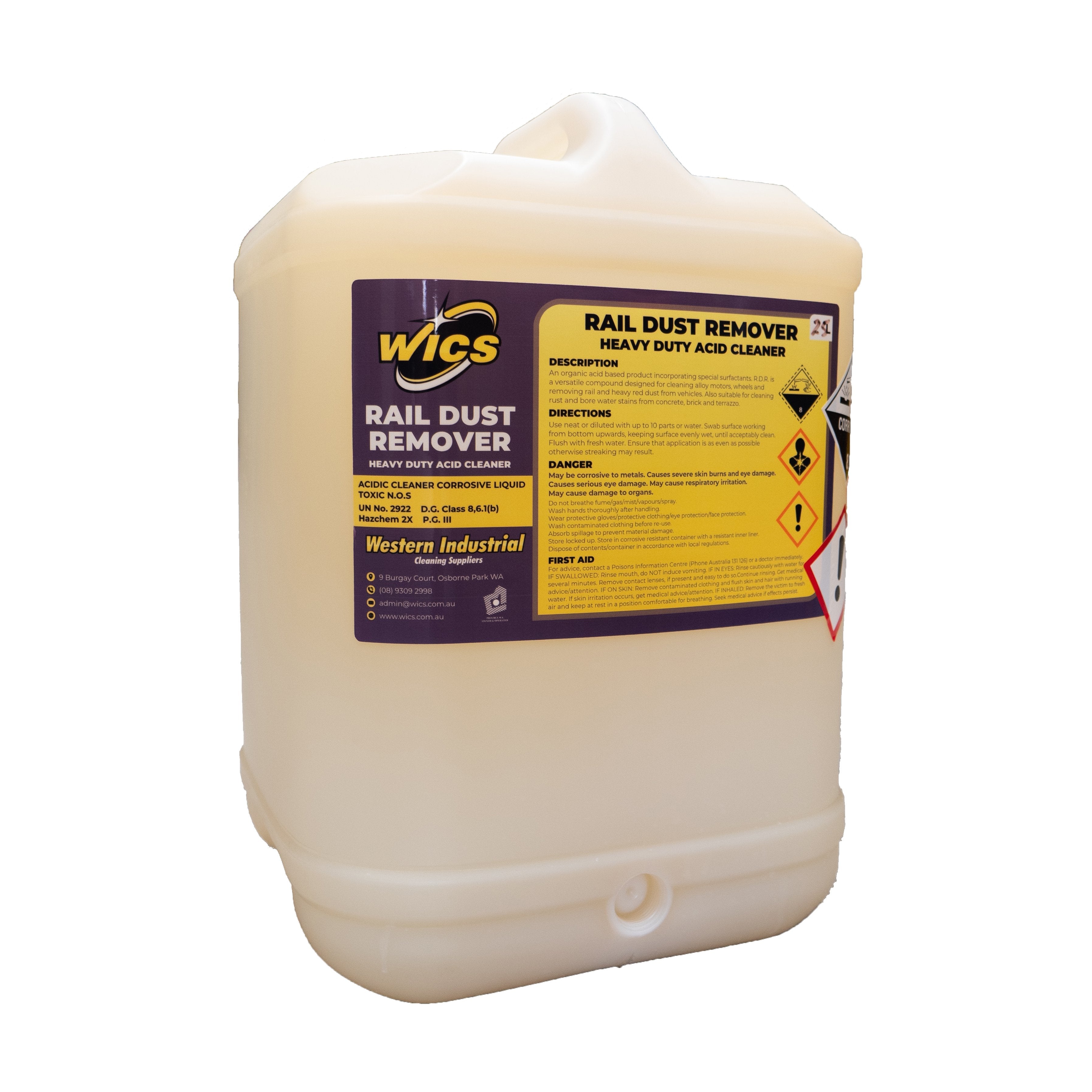 Rail Dust Remover 20L - WICS cleaning supplies Perth