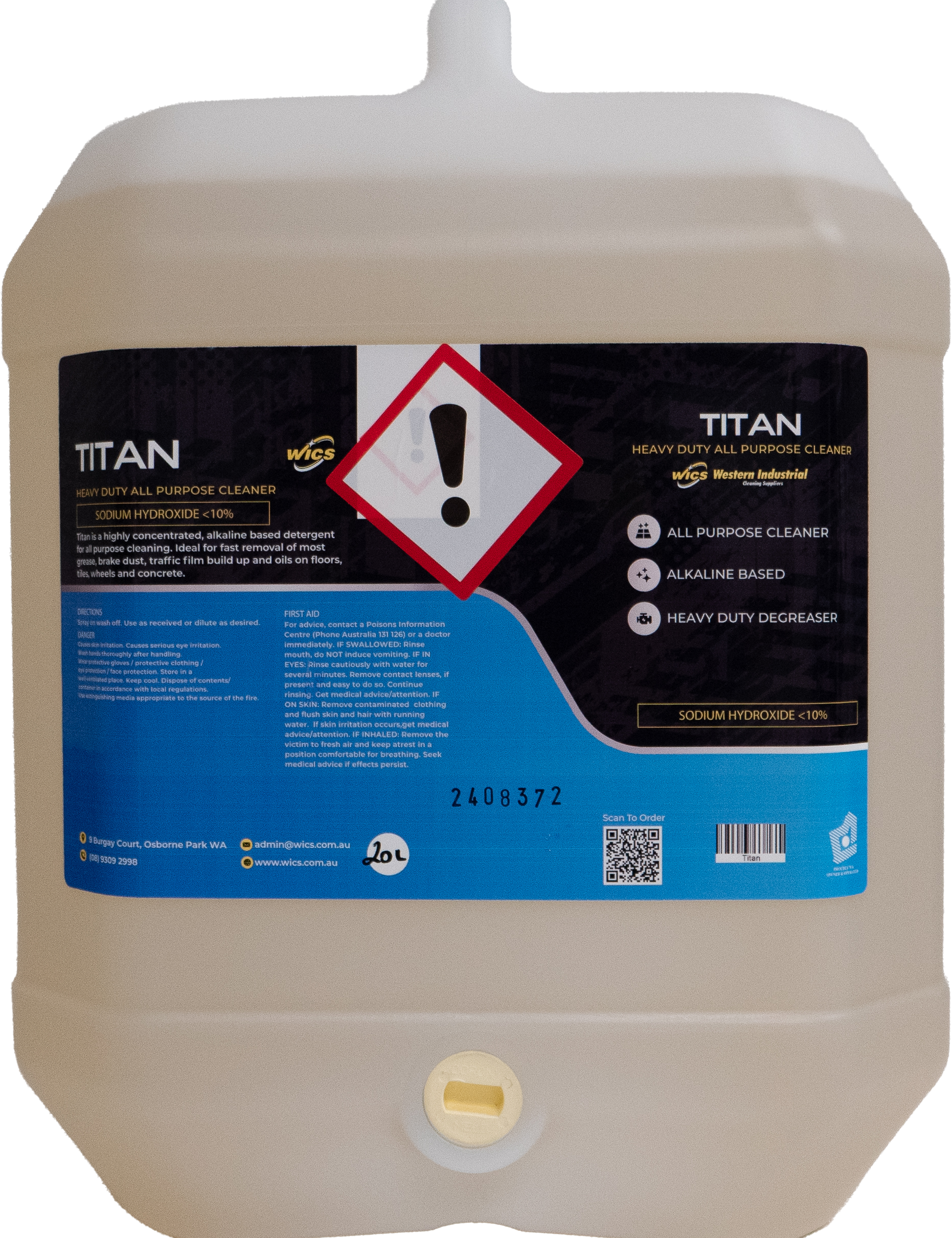 Titan - Heavy Duty Degreaser 20L - WICS cleaning supplies Perth