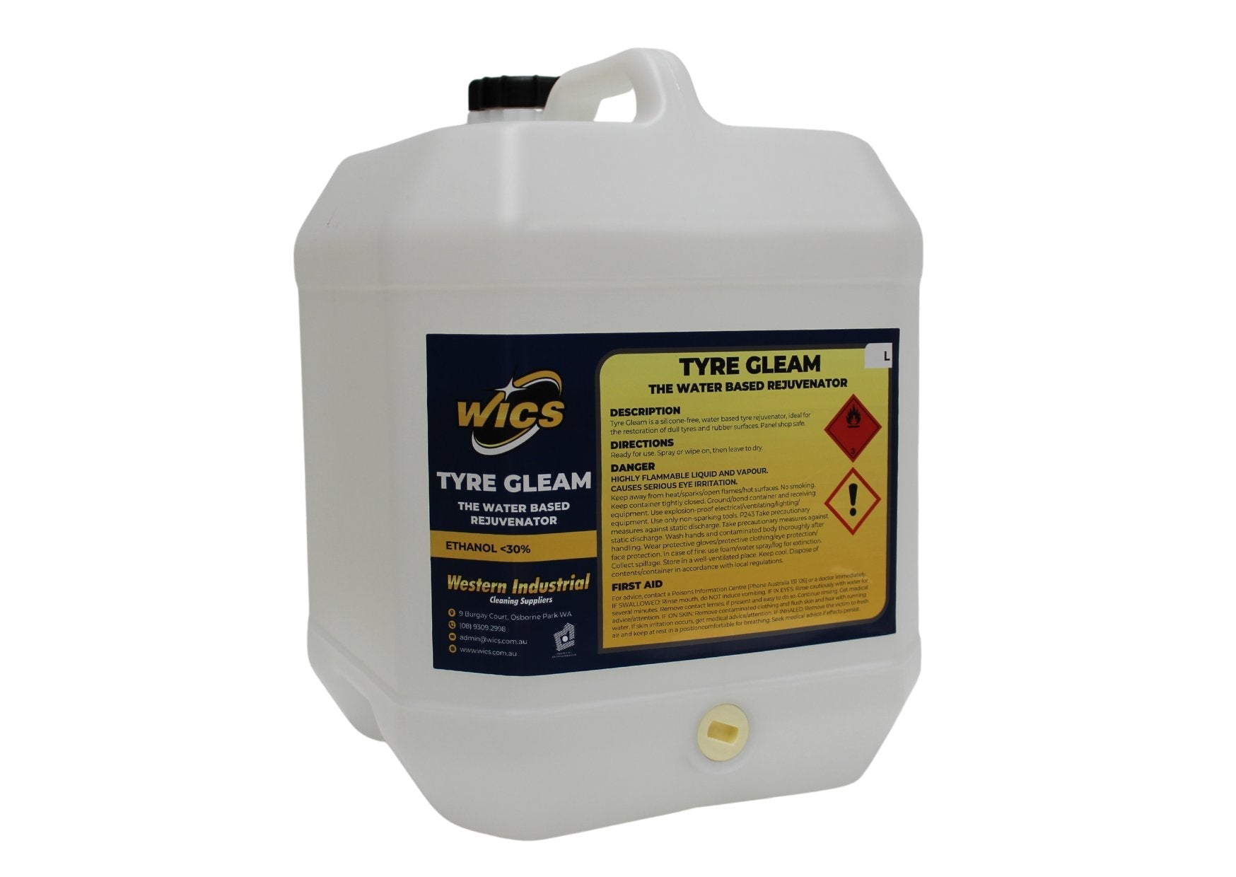 Tyre Gleam - Silicon Free Tyre shine 20L - WICS cleaning supplies Perth